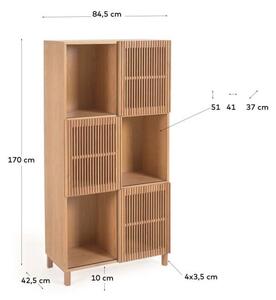 Biblioteka u dekoru hrasta s kliznim vratima u prirodnoj boji 85x170 cm Beyla – Kave Home