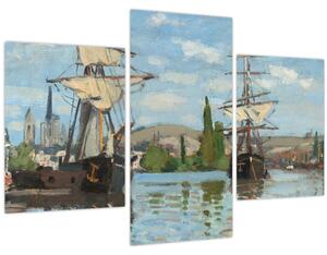 Slika - Claude Monet, Ships Riding on the Seine at Rouen, reprodukcije (90x60 cm)