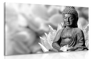 Slika mirni Buddha u crno-bijelom dizajnu