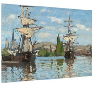 Slika - Claude Monet, Ships Riding on the Seine at Rouen, reprodukcije (70x50 cm)