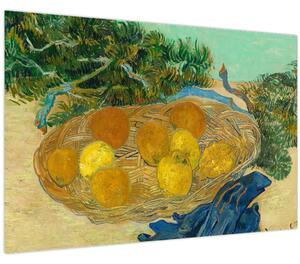 Slika - Vincent van Gogh, Still Life of Oranges and Lemons with Blue Gloves, reprodukcije (90x60 cm)