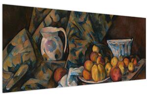 Slika - Paul Cézanne, Still Life with Apples and Peaches, reprodukcije (120x50 cm)