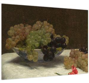 Slika - Henri Fantin-Latour, Still Life with Grapes and a Carnation, reprodukcije (70x50 cm)