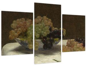 Slika - Henri Fantin-Latour, Still Life with Grapes and a Carnation, reprodukcije (90x60 cm)