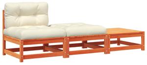 VidaXL Vrtna sofa bez naslona za ruke s jastucima i tabureima