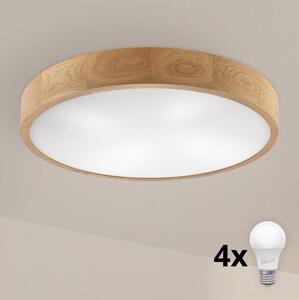Brilagi - LED Stropna svjetiljka CARVALHO 4xE27/60W/230V drvo pr. 57,5 cm