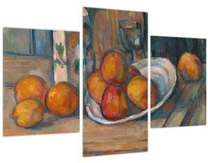 Slika - Paul Cézanne, Still Life with Milk Jug and Fruit, reprodukcije (90x60 cm)