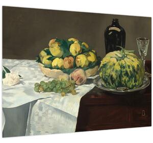 Slika - Edouard Manet, Still Life with Melon and Peaches, reprodukcije (70x50 cm)