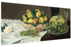 Slika - Edouard Manet, Still Life with Melon and Peaches, reprodukcije (120x50 cm)