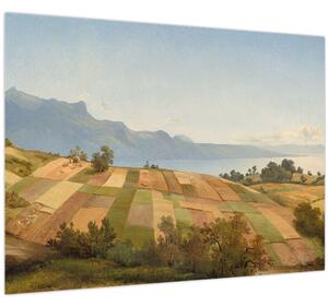 Staklena slika - Alexandre Calame, Swiss Landscape, reprodukcije (70x50 cm)