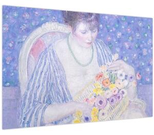 Slika - Frederick Carl Frieseke, The Basket of Flowers, reprodukcije (90x60 cm)