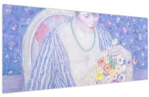 Slika - Frederick Carl Frieseke, The Basket of Flowers, reprodukcije (120x50 cm)