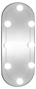 VidaXL Zidno ogledalo s LED svjetlima 25 x 60 cm stakleno ovalno