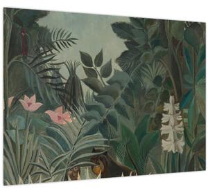 Staklena slika - Henri Rousseau, The Equatorial Jungle, reprodukcije (70x50 cm)