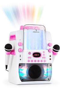 Auna Kara Liquida BT karaoke uređaj, svjetlosni show, vodena fontana, bluetooth, bijelo/ružičasta boja