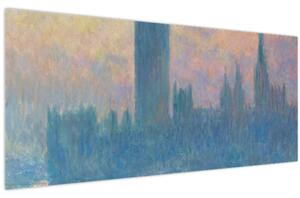 Slika - Claude Monet, The Houses of Parliament, Sunset, reprodukcije (120x50 cm)