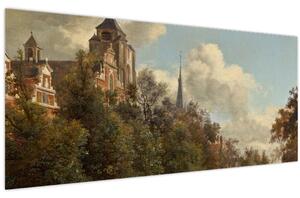 Slika - Jan van der Heyden, View Down a Dutch Canal, reprodukcije (120x50 cm)