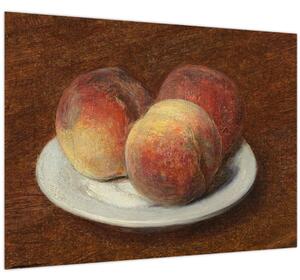 Slika - Henri Fantin-Latour, Three Peaches on a Plate, reprodukcije (70x50 cm)