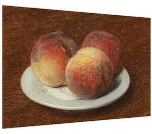 Slika - Henri Fantin-Latour, Three Peaches on a Plate, reprodukcije (90x60 cm)