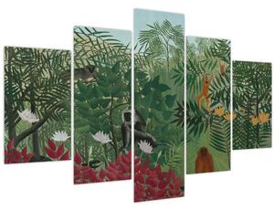 Slika - Henri Rousseau, Tropical Forest with Monkeys, reprodukcije (150x105 cm)