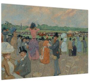 Staklena slika - Jean-Louis Forain, The Races at Longchamp, reprodukcije (70x50 cm)