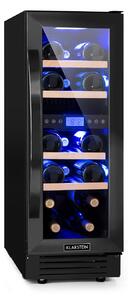 Klarstein Vinovilla 17 Built-in Duo Onyx Edition, dvozonska vinoteka, 53 l, 17 boca, trobojna staklena vrata