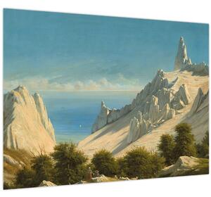 Staklena slika - Georg Emil Libert, View of Sommerspiret, the Cliffs of Møn, reprodukcije (70x50 cm)