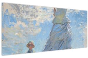 Slika - Claude Monet, Woman with a Parasol - Madame Monet and Her Son, reprodukcije (120x50 cm)