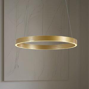 Lucande Yonam LED viseća svjetiljka, Ø 60 cm, 1 žarulja, zlatna, CCT, prigušiva, Zlato / mjed, Dnevni boravak/blagovaonica, Metal