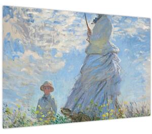 Slika - Claude Monet, Woman with a Parasol - Madame Monet and Her Son, reprodukcije (90x60 cm)