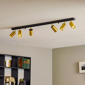 Nowodvorski Lighting Stropni reflektor Eye Spot, 6 žarulja, crna/mesingana, prigušiva, Crno, Dnevni boravak/blagovaonica, Metal