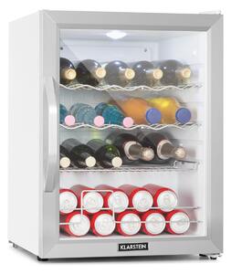 Klarstein Beersafe XL Crystal White, hladnjak, D, 60 L, LED, staklena vrata, bijeli / srebrni