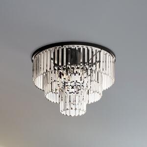 Nowodvorski Lighting Kristalna stropna svjetiljka, prozirna/crna, Ø 56 cm, prigušiva, Providna, Dnevni boravak/blagovaonica, Staklo
