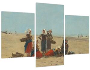 Slika - Eugène Boudin, Women on the Beach at Berck, reprodukcije (90x60 cm)