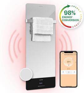 Klarstein Hot Spot Crystal Reflect Smart, infracrveni grijač, 850 W, aplikacija, tajmer, ogledalo