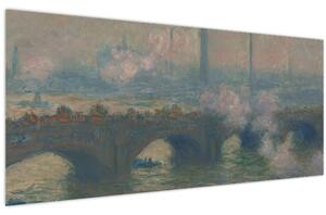 Slika - Claude Monet, Waterloo Bridge, Gray Day, reprodukcije (120x50 cm)