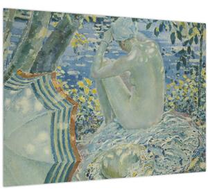 Staklena slika - Frederick Carl Frieseke, On the Bank, reprodukcije (70x50 cm)