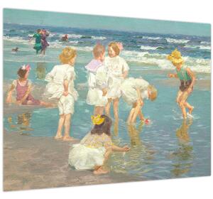 Staklena slika - Edward Henry Potthast, A Holiday, reprodukcije (70x50 cm)