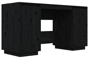 VidaXL Radni stol crni 140 x 50 x 75 cm od masivne borovine