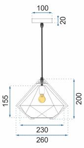 Viseća stropna svjetiljka Staklo APP453-1CP