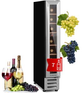Klarstein Vinovilla 7, ugradbena, Uno, ugrađeni hladnjak za vino, staklo, nehrđajući čelik