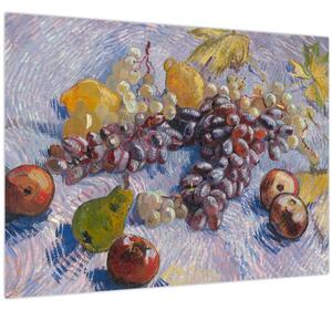 Staklena slika - Vincent van Gogh, Grapes, Lemons, Pears, and Apples, reprodukcije (70x50 cm)