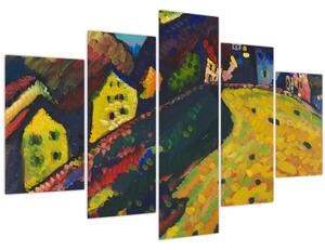 Slika - Vasily Kandinsky, Houses at Murnau, reprodukcije (150x105 cm)