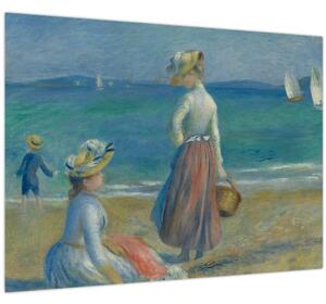 Staklena slika - Auguste Renoir, Figures on the Beach, reprodukcije (70x50 cm)