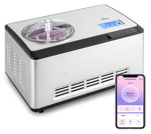 Klarstein Dolce Bacio Smart, aparat za sladoled, aparat za jogurt, kompresor, 2 litre, WiFi, zaslon osjetljiv na dodir, nehrđajući čelik
