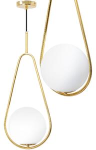 Stropna viseća svjetiljka Staklena kugla bijelo zlato APP472-1CP