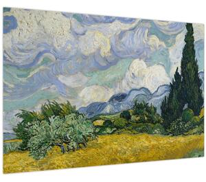 Slika - Vincent van Gogh, Wheat Field with Cypresses, reprodukcije (90x60 cm)