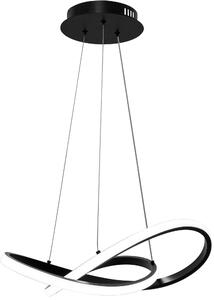Stropna viseća svjetiljka prsten moderna LED + daljinski upravljač APP391-CP crna