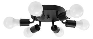 Stropna svjetiljka 6 ruku metalna crna APP709-6C