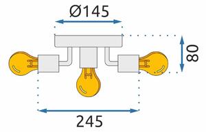 Stropna svjetiljka reflektor Metal Gold APP708-5c